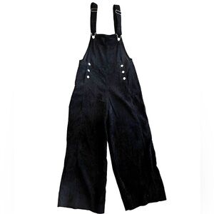 Black Corduroy Pocket Front Maternity Overalls/jumpsuit